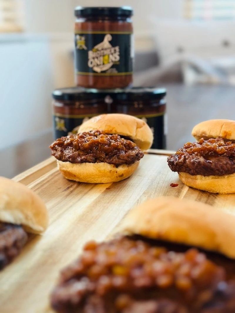 Loaded food with My Brother's Onions sauce