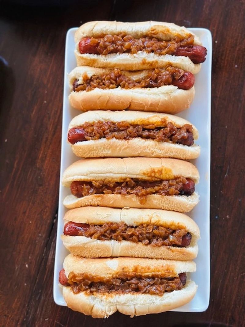 Sausage and caramelized onions