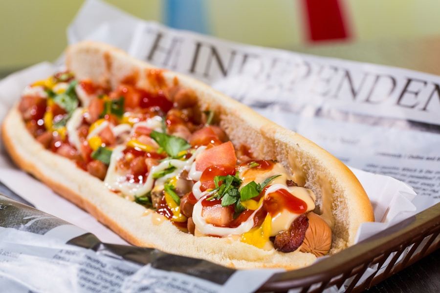 Hot dogs with onion sauce